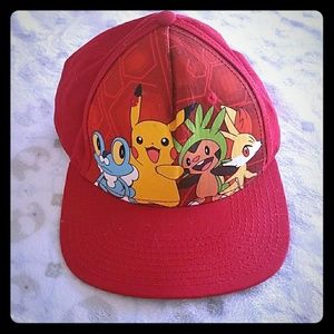 Youth Red Pokemon Flat-Brim Baseball Hat